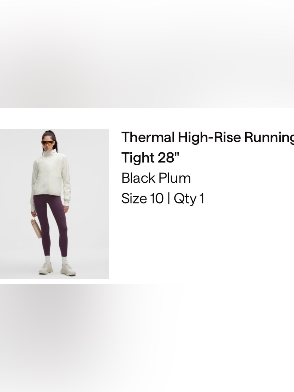 Lululemon Women's Thermal High-Rise Running Tight 28" - Black Plum